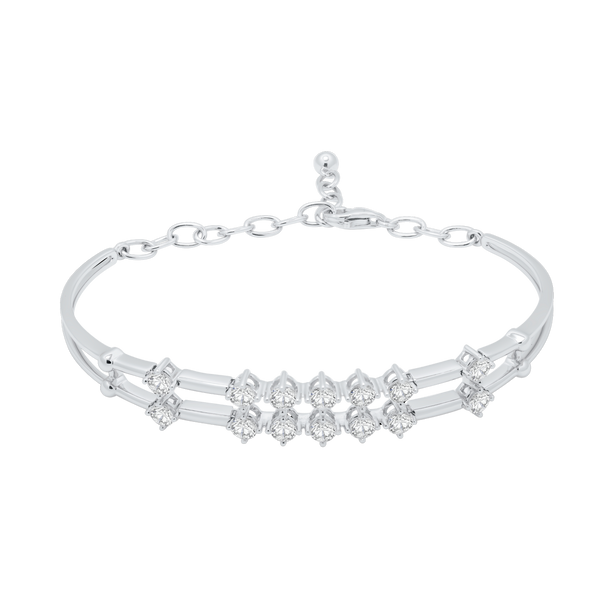 Elegant Crystal Double-chain Bracelet
